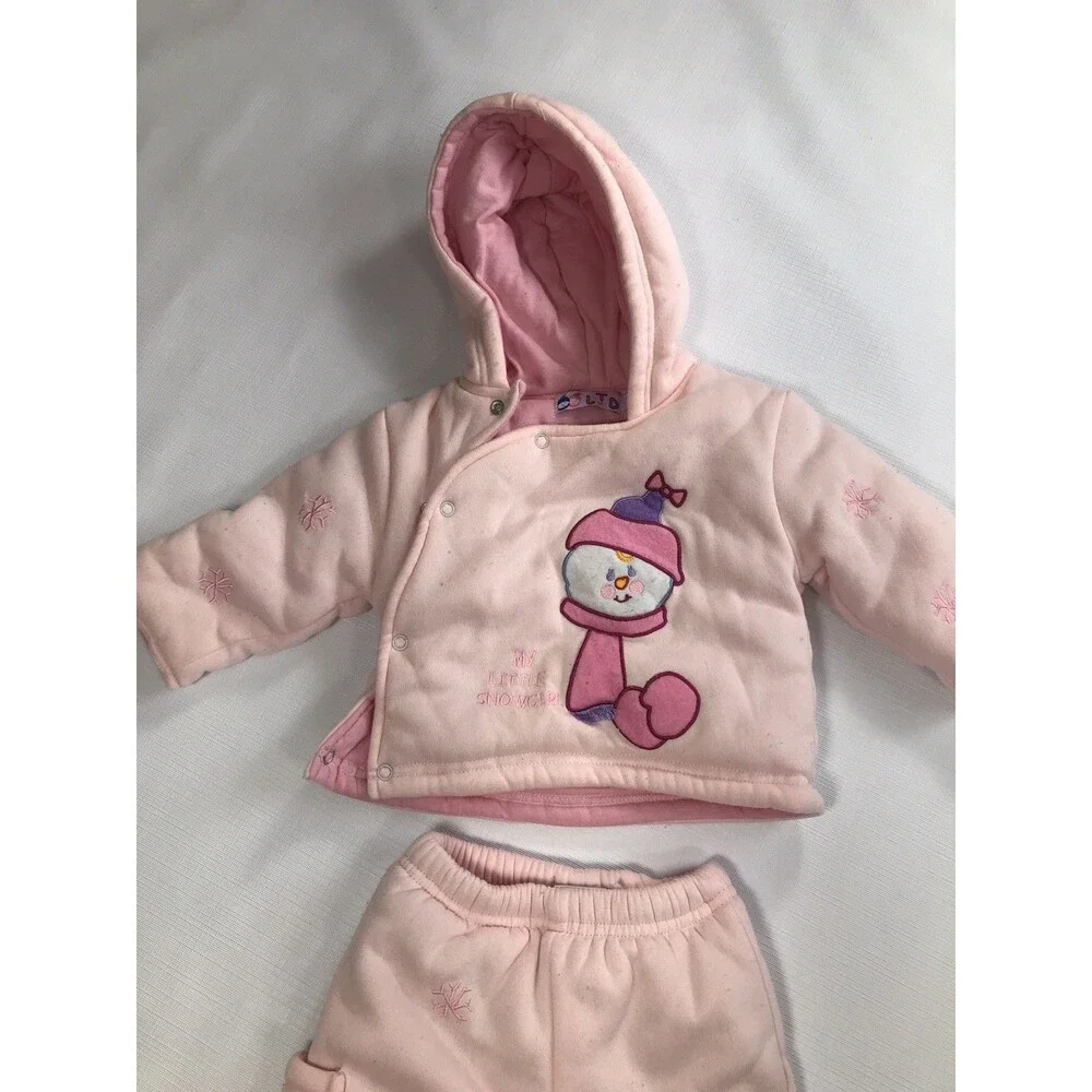 Baby Mack LTD 6 Months Unisex Snowsuit Pink 2 Peice
